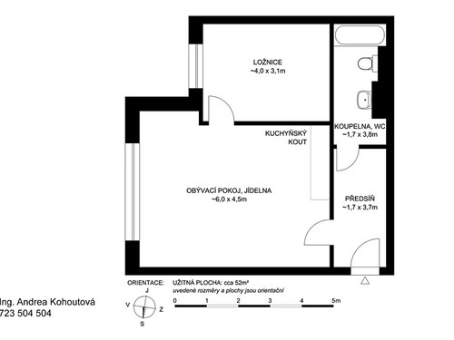 Prodaný byt 2+kk 52 m²