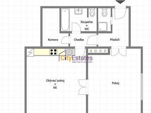 Prodaný byt 2+kk 76 m²