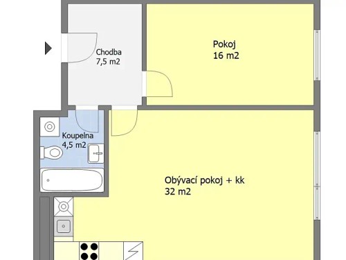 Prodej bytu 2+kk 58 m²