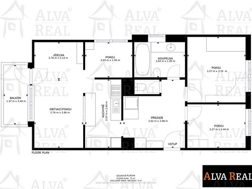 Prodaný byt 3+kk 73 m²