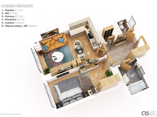 Prodaný byt 2+kk 47 m²