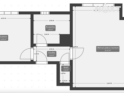 Prodaný byt 2+kk 60 m²