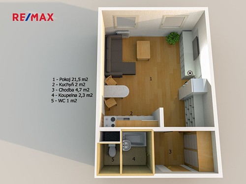 Prodaný byt 1+kk 32 m²