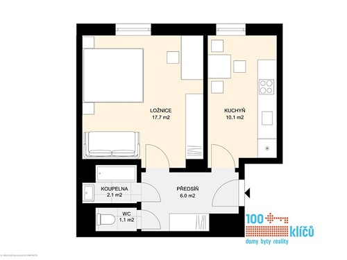 Prodaný byt 1+1 37 m²