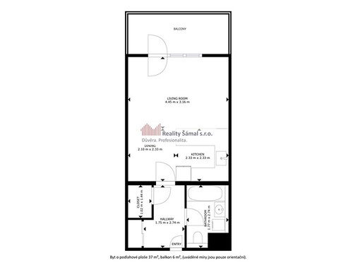 Prodaný byt 1+kk 37 m²