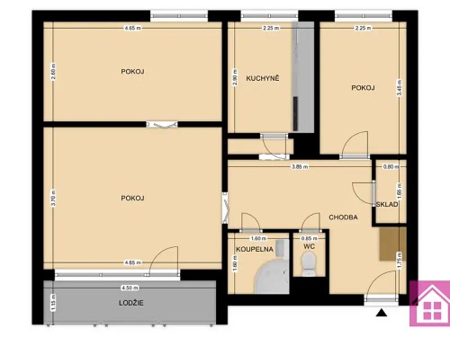Prodaný  byt 3+1 69 m²