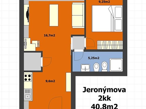 Prodaný byt 2+kk 41 m²