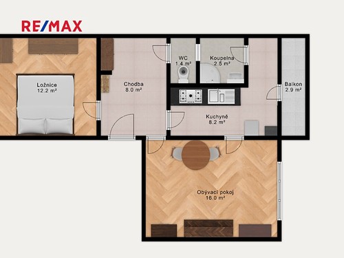Prodaný byt 2+1 48 m²