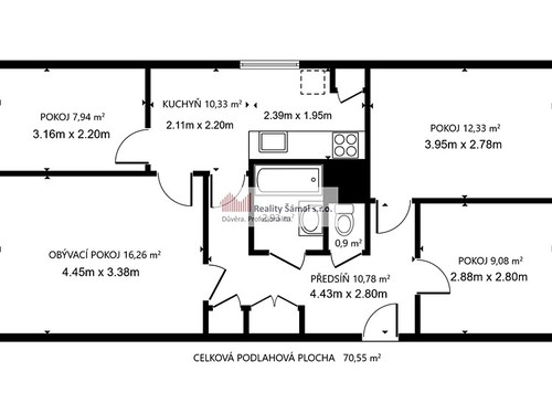 Prodaný byt 4+1 70 m²