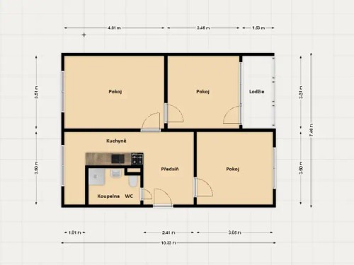 Prodaný  byt 3+1 67 m²