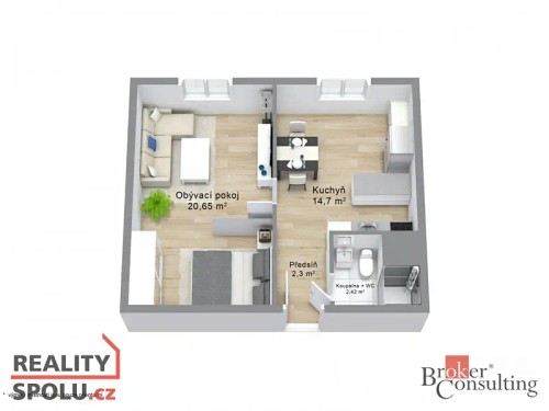 Prodej bytu 1+1 40 m²