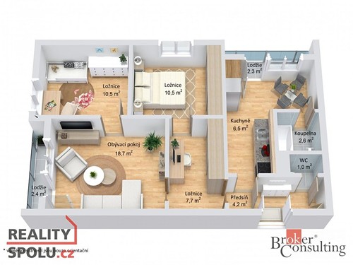 Prodaný byt 3+1 65 m²