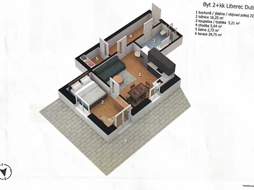 Prodaný byt 2+kk 52 m²