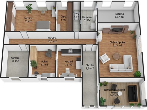 Prodaná chalupa 155 m², pozemek 1875 m²
