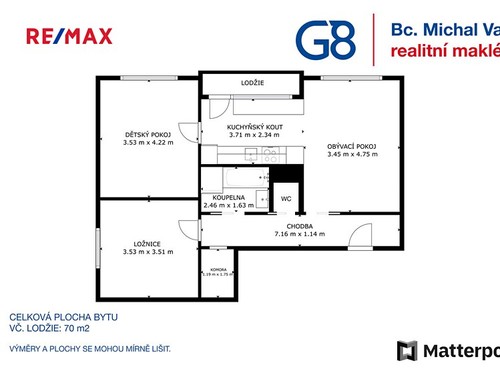 Prodaný byt 3+kk 68 m²