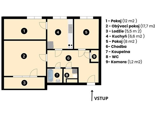 Prodaný byt 3+1 62 m²