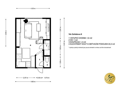 Prodaný byt 1+kk 25 m²