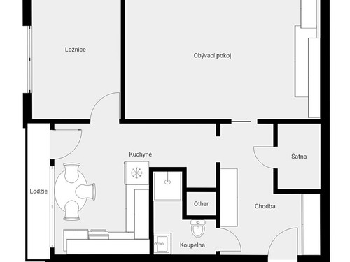 Prodaný byt 2+1 50 m²