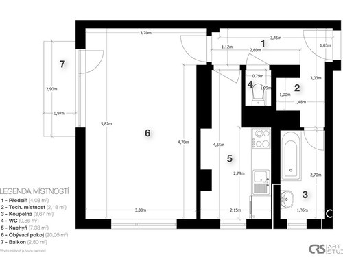Prodaný byt 1+1 38 m²