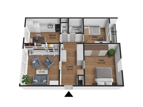 Prodaný byt 3+1 62 m²