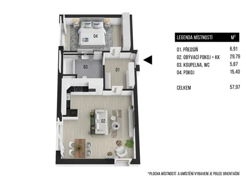 Prodaný byt 2+kk 60 m²