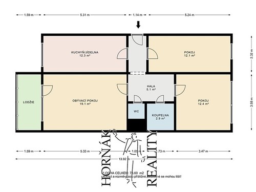 Prodaný byt 3+1 65 m²