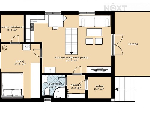 Prodaná chata 80 m², pozemek 1055 m²