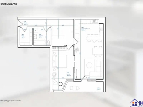 Prodaný  byt 2+kk 81 m²
