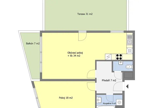 Prodej bytu 2+kk 64 m²