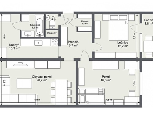 Prodaný byt 3+1 76 m²