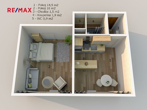 Prodaný byt 1+1 35 m²