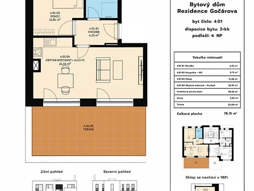 Prodaný byt 2+kk 78 m²