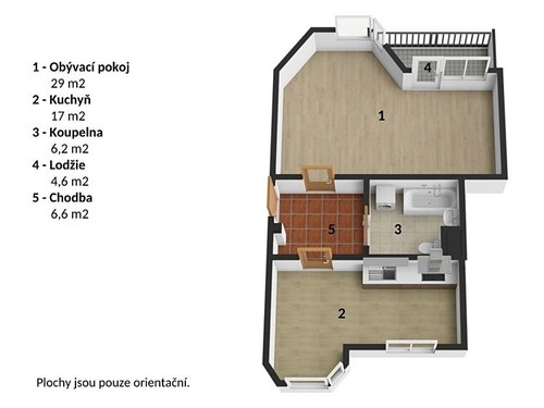 Prodaný byt 1+1 59 m²