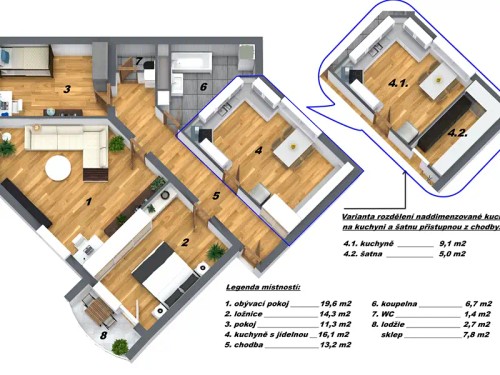 Prodaný byt 3+1 83 m²