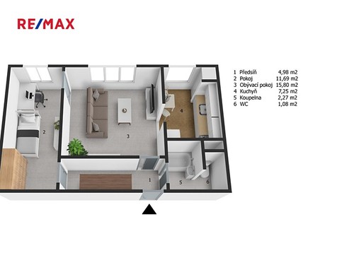 Prodaný byt 2+1 44 m²
