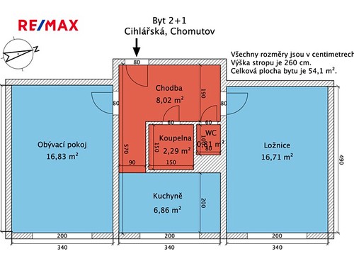 Prodaný byt 2+1 54 m²