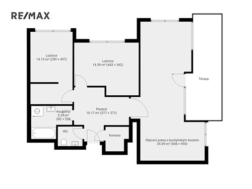 Prodaný byt 3+kk 89 m²