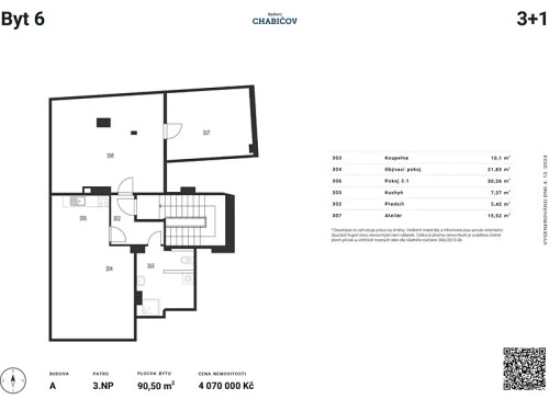 Prodaný  byt 3+1 90 m²