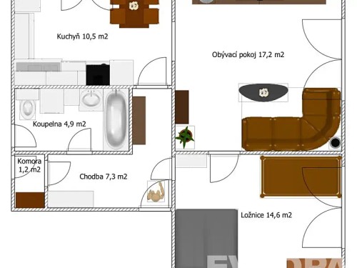 Prodaný byt 2+1 56 m²