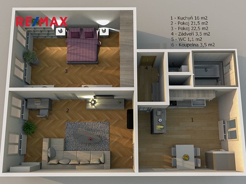 Prodaný byt 2+1 70 m²