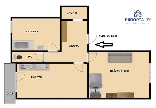 Prodaný byt 1+1 39 m²