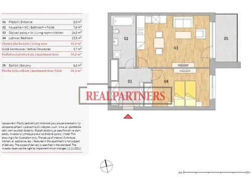 Prodaný byt 2+kk 59 m²