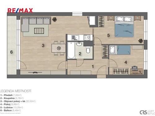 Prodaný byt 3+kk 68 m²