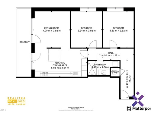 Prodaný byt 3+kk 79 m²