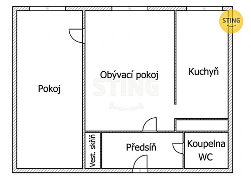 Prodaný byt 2+1 43 m²