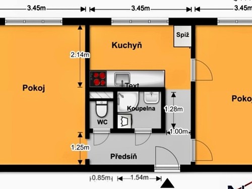 Prodaný byt 2+1 54 m²