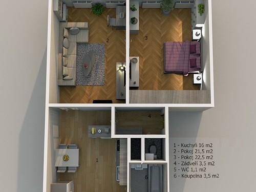 Prodaný byt 2+1 70 m²