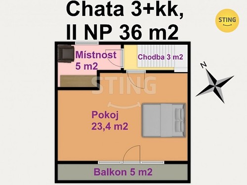 Prodaná chata 81 m², pozemek 166 m²