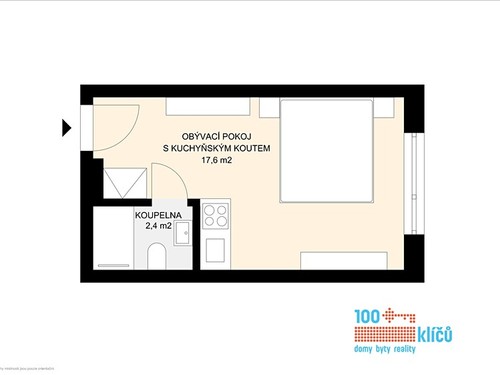 Prodaný byt 1+kk 20 m²
