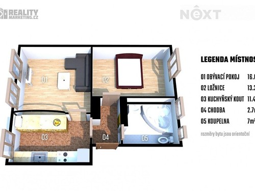 Prodaný byt 2+kk 51 m²